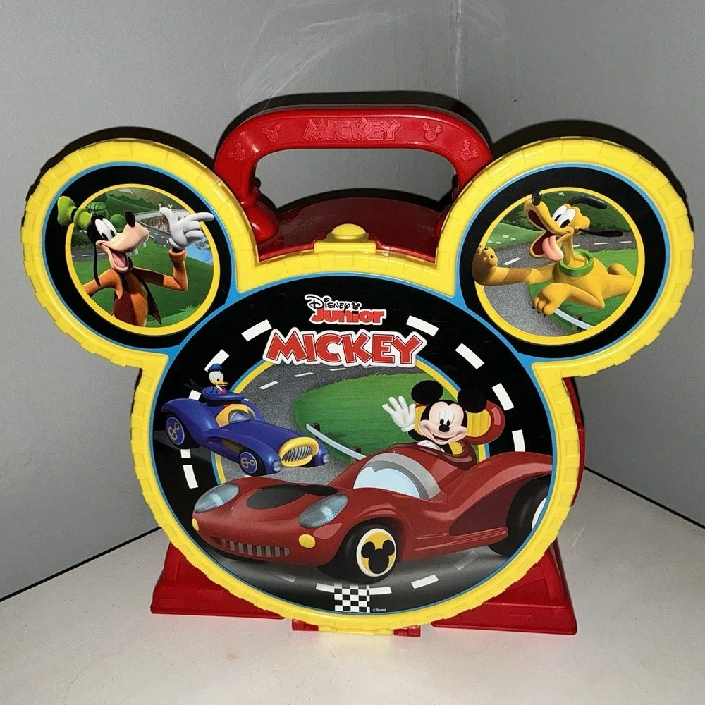 Disney‎ Junior Mickey Stow 'N Go Garage Tracks Case Roadster Racers Minnie Car